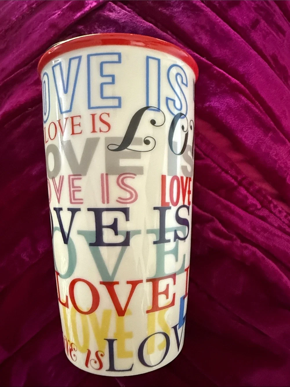 Starbucks “Love is Love” Ceramic Travel Tumbler